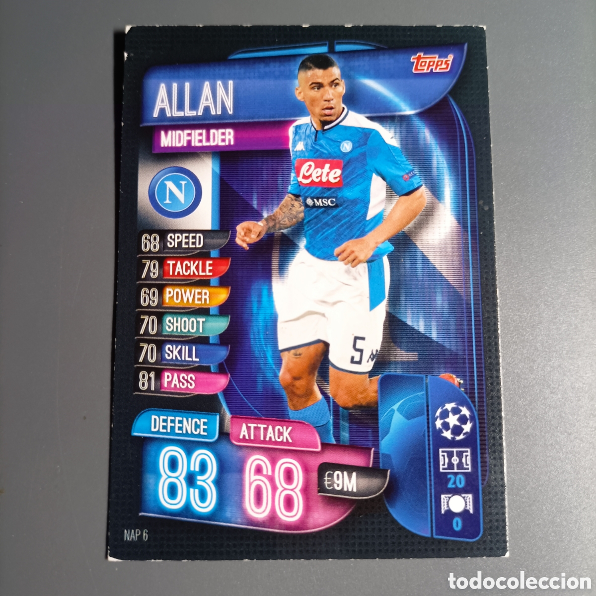 Cromos de f&uacute;tbol: CARTA TOPPS MATCH ATTAX 2019-2020 (SSC NAPOLI) ALLAN