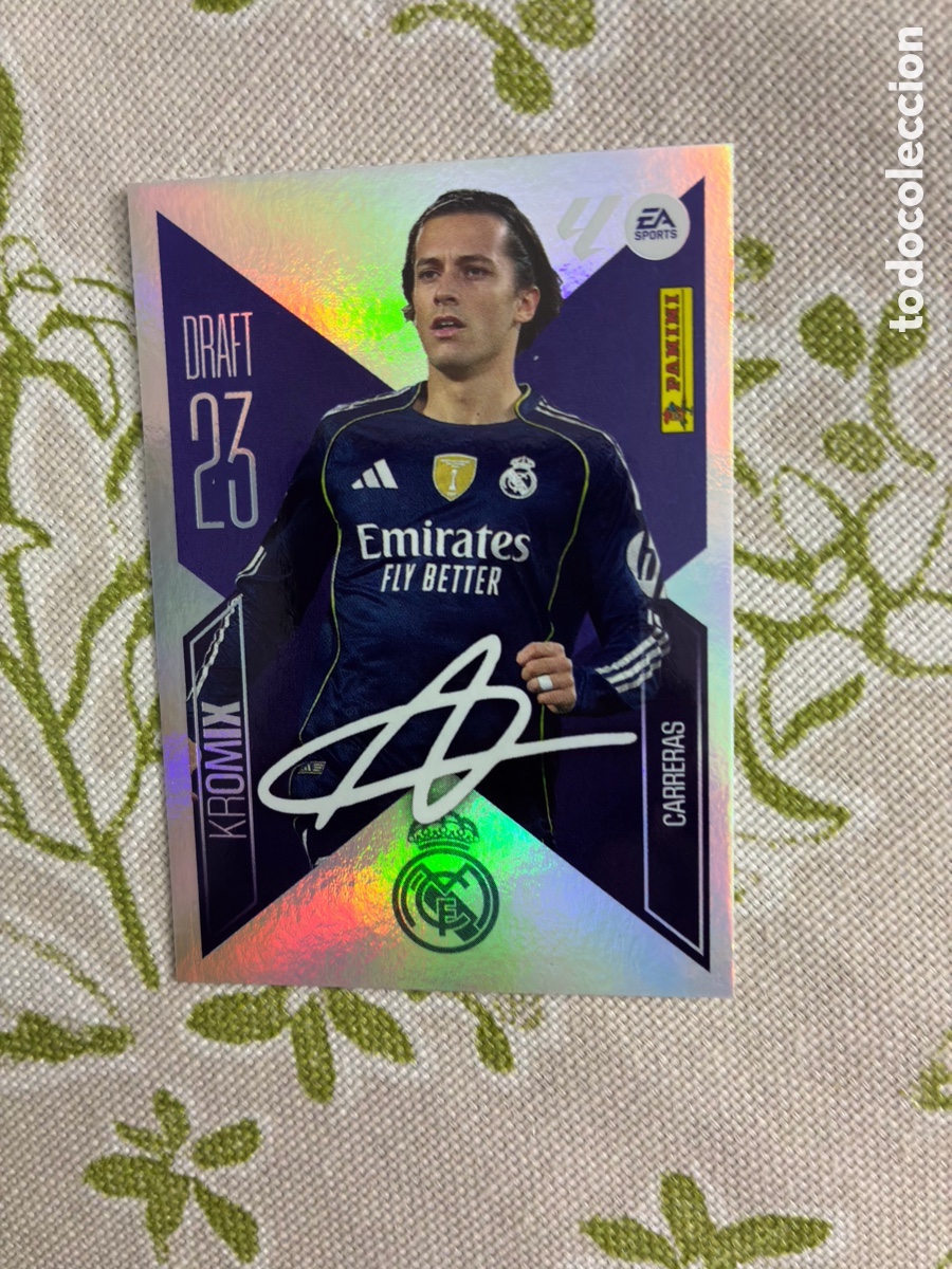 Cromos de f&uacute;tbol: cromo &aacute;lvaro carreras - real madrid - n.&ordm; k5 - kromix draft 23 parallel - este panini liga 2026-27
