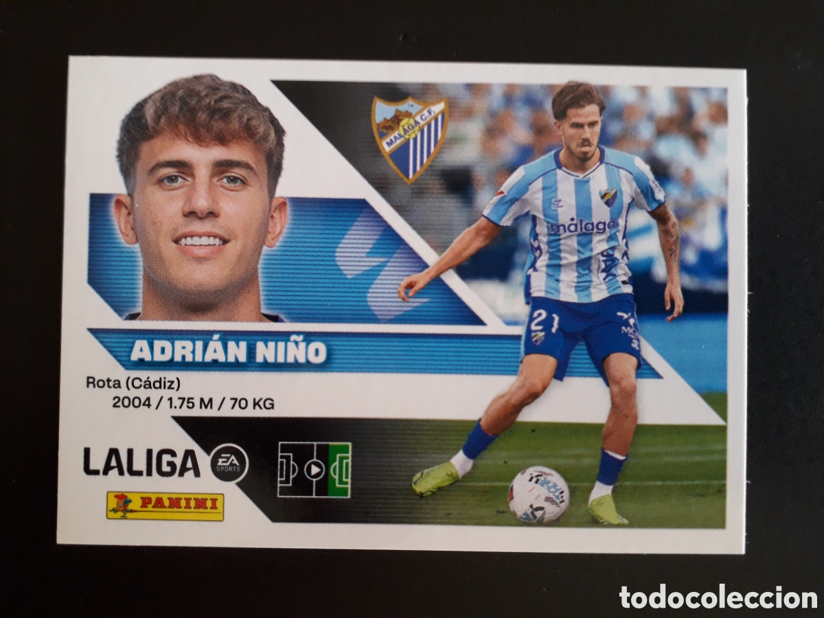 Cromos de f&uacute;tbol: ADRI&Aacute;N NI&Ntilde;O, M&Aacute;LAGA N&deg; 18 ED ESTE 2026 2027 26 27 SIN PEGAR PEDIDO M&Iacute;NIMO 3&euro;