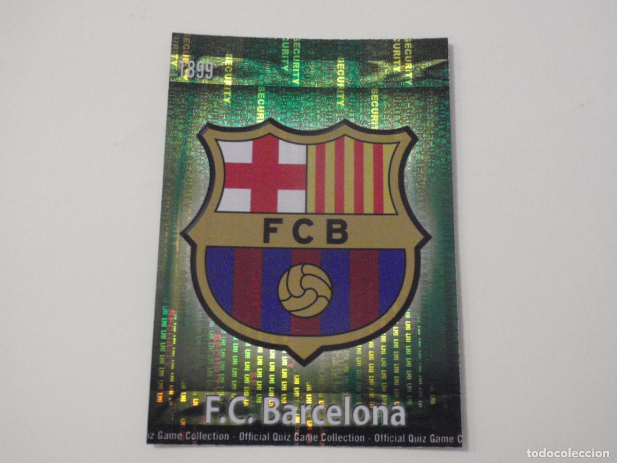 Cromos de f&uacute;tbol: 1 ESCUDO BARCELONA BRILLO VERDE SECURITY. LAS FICHAS DE LA LIGA FUTBOL 2009 2010 MUNDICROMO 09 10