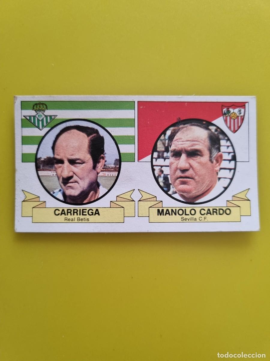 Cromos de f&uacute;tbol: CROMO DE FUTBOL LIGA ESTE 85 86 1985 1986 ENTRENADORES CARRIEGA - MANOLO CARDO DESPEGADO AR926