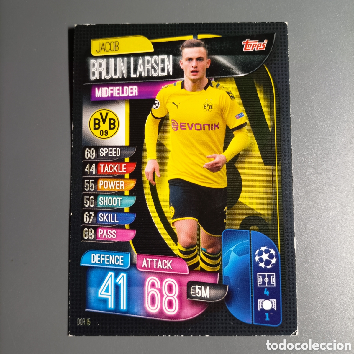 Cromos de f&uacute;tbol: CARTA TOPPS MATCH ATTAX 2019-2020 (BORUSSIA DORTMUND) BRUUN LARSEN