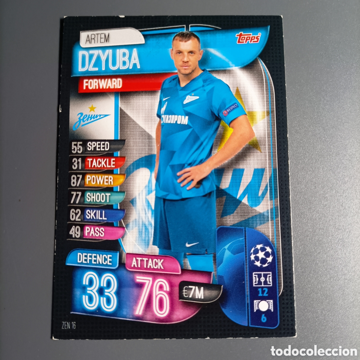 Cromos de f&uacute;tbol: CARTA TOPPS MATCH ATTAX 2019-2020 (FC ZENIT) DZYUBA