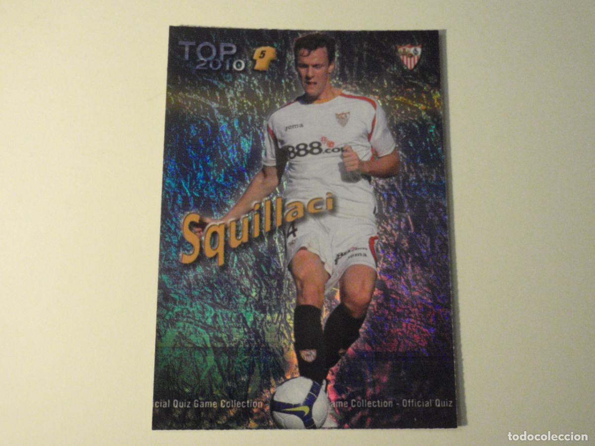 Cromos de f&uacute;tbol: 570 SQUILLACI TOP BRILLO AZUL JASPEADO. LAS FICHAS DE LA LIGA FUTBOL 2009 2010 MUNDICROMO 09 10