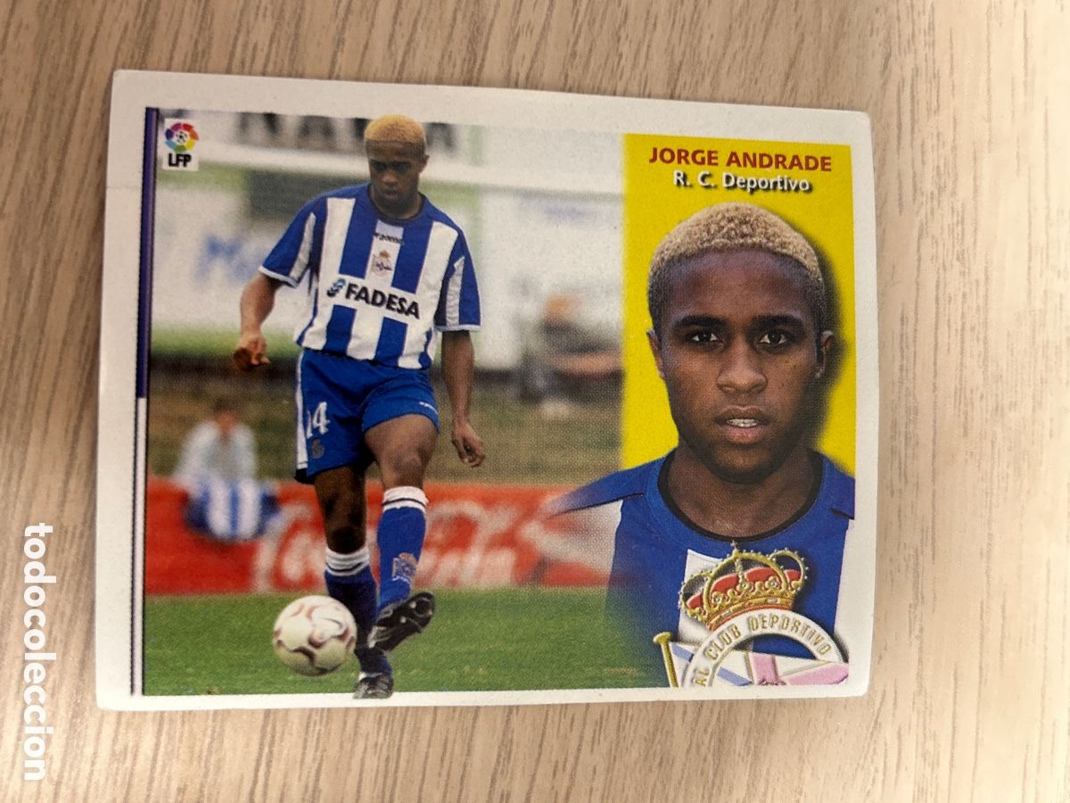 Cromos de f&uacute;tbol: JORGE ANDRADE DEPORTIVO DE LA CORU&Ntilde;A FICHAJE 17 LIGA ESTE 2002 2003 02 03 NUNCA PEGADO SIN PEGAR