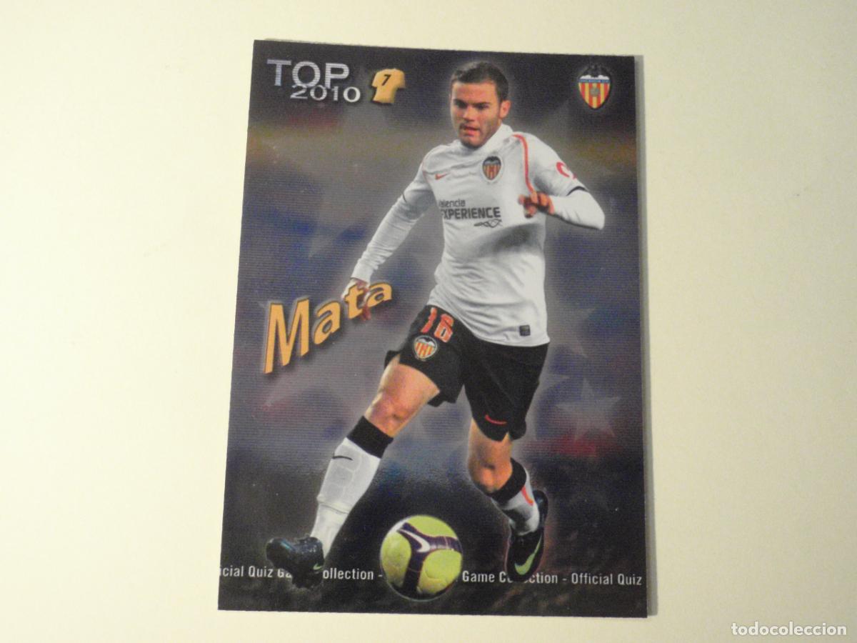 Cromos de f&uacute;tbol: 598 MATA Valencia TOP BRILLO AZUL. LAS FICHAS DE LA LIGA FUTBOL 2009 2010 MUNDICROMO 09 10