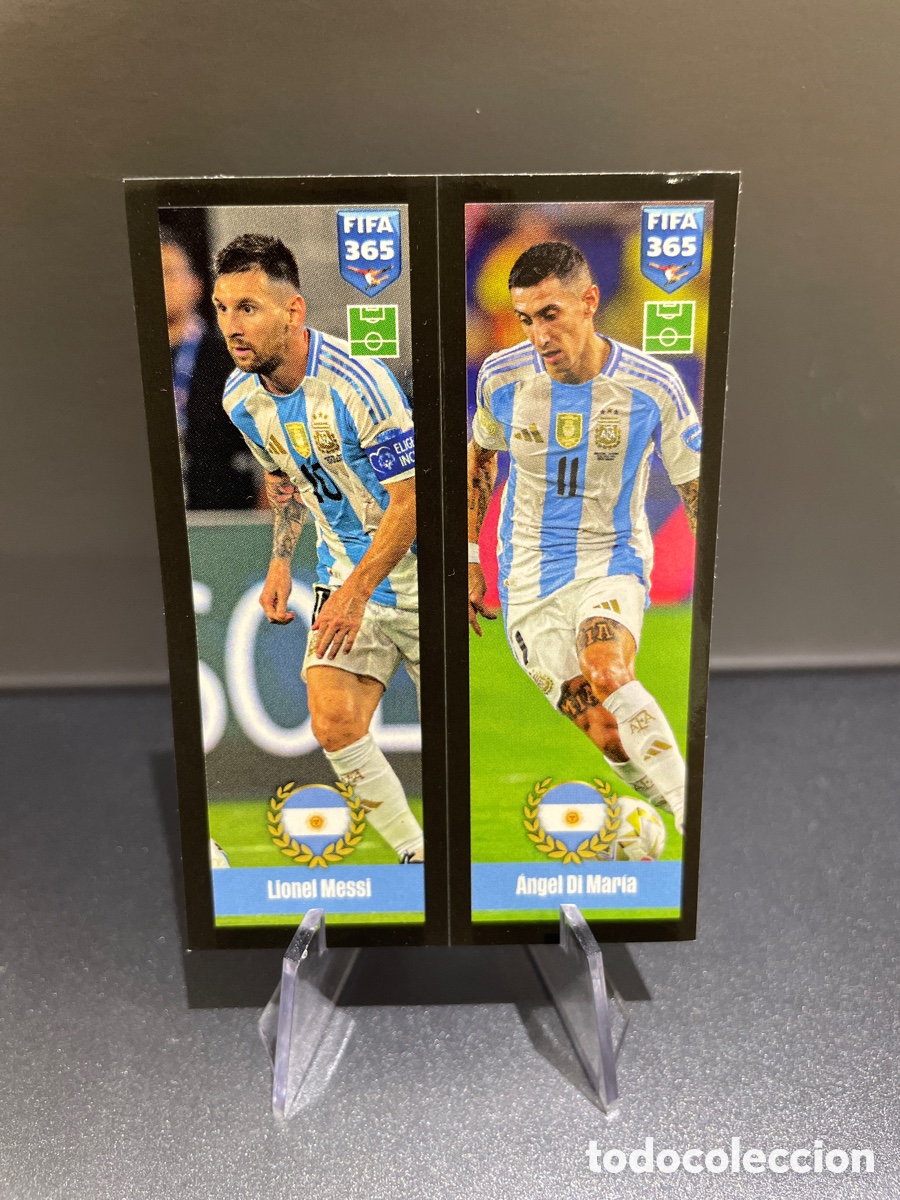 Figurine di Calcio: Lionel Messi 421a Di Maria 421b Panini FIFA 365 10 Years 2025 Argentina