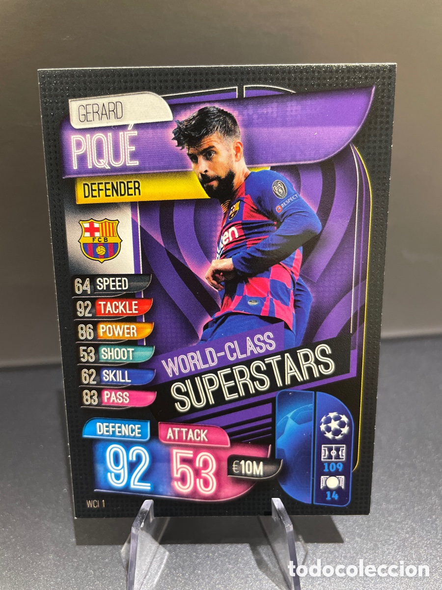 Figurine di Calcio: Pique WCI 1 World-Class Superstars Match Attax 2019-20 2019 2020 Topps UCL FC Barcelona