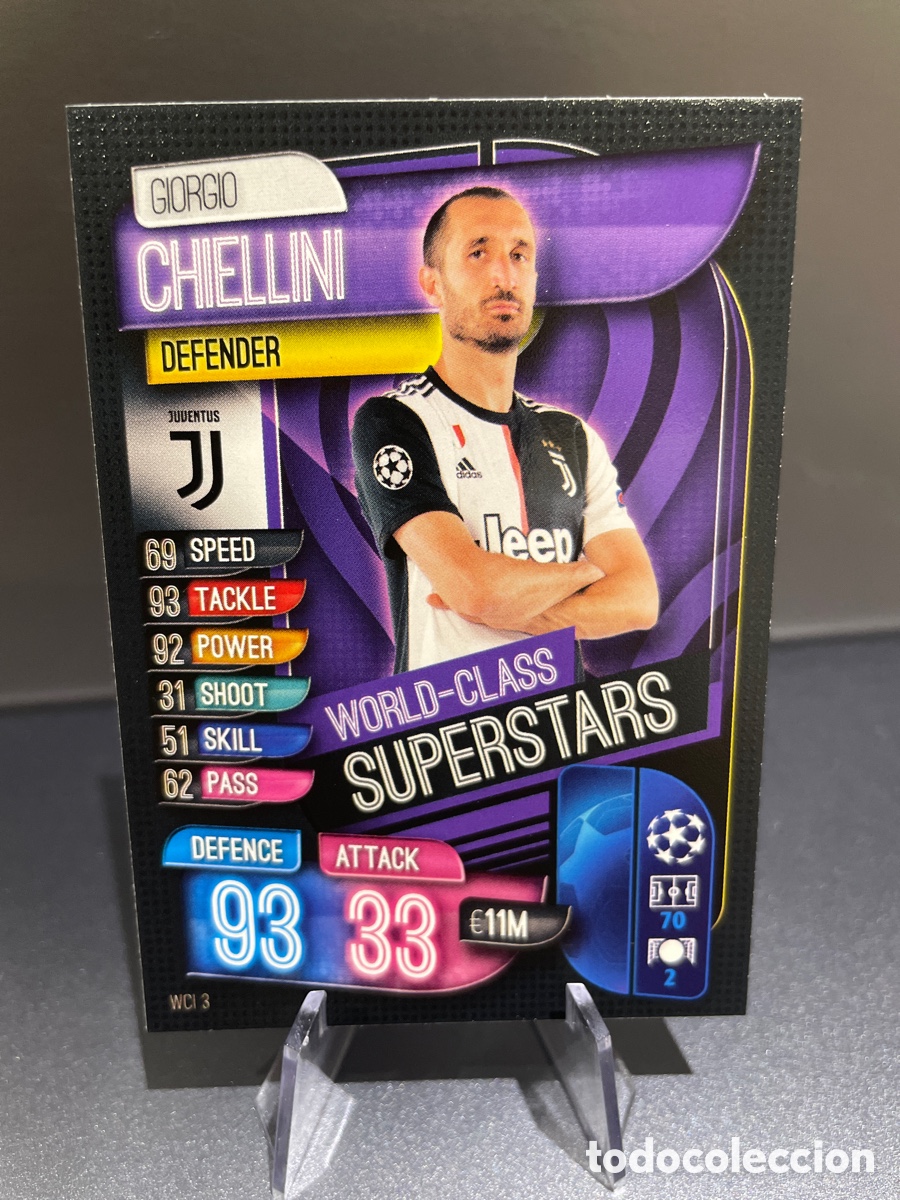 Figurine di Calcio: Chiellini WCI 3 World-Class Superstars Match Attax 2019-20 2019 2020 Topps UCL Juventus