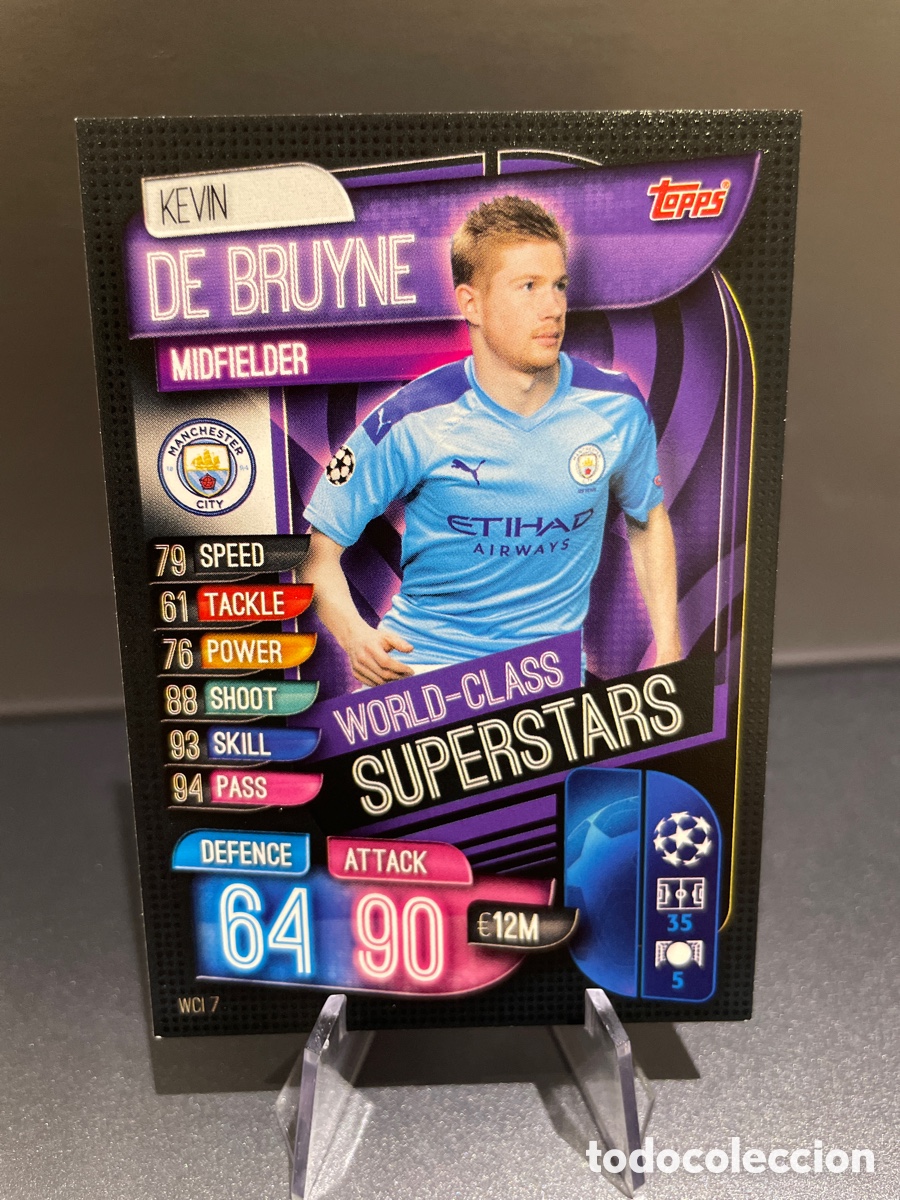 Figurine di Calcio: De Bruyne WCI 7 World-Class Superstars Match Attax 2019-20 2019 2020 Topps UCL Manchester City