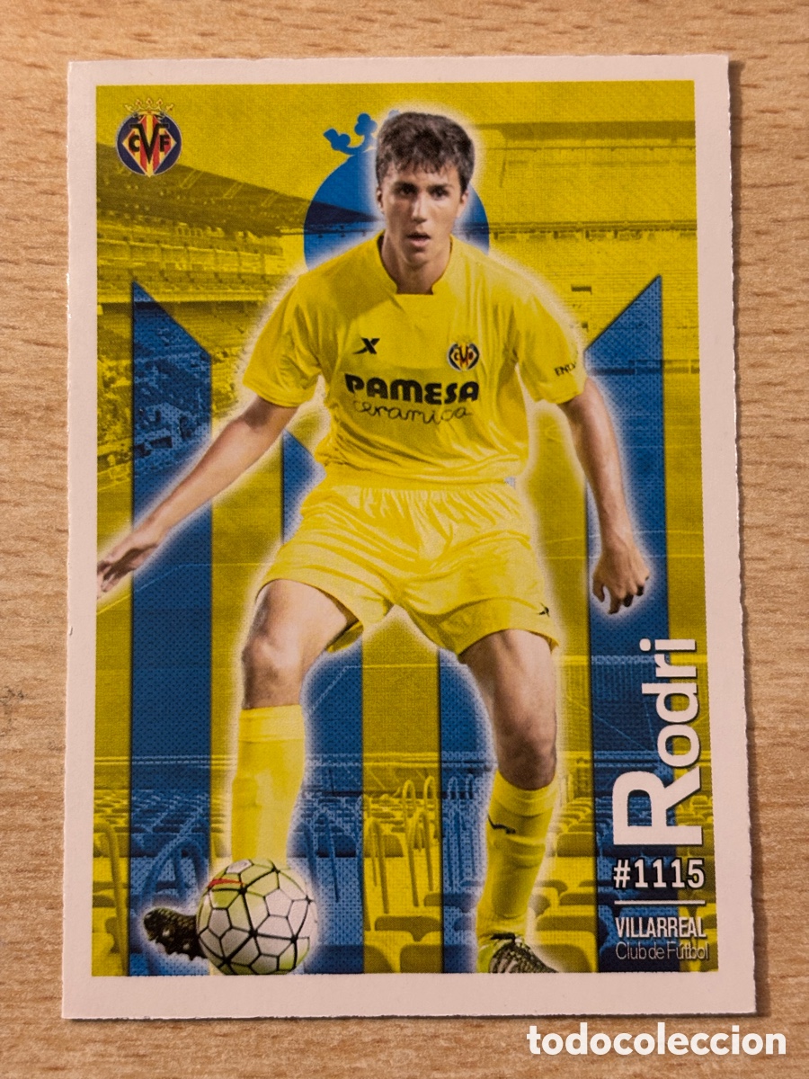 Cromos de f&uacute;tbol: # 1115 Rodri Villarreal CF Rookie Card. Bal&oacute;n de Oro Mundicromo 2015 2016