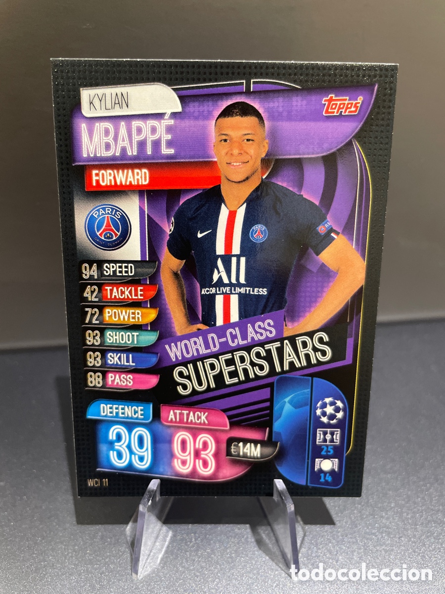 Cromos de Futebol: Kylian Mbappe WCI 11 World-Class Superstars Match Attax 2019-20 2019 2020 Topps UCL PSG