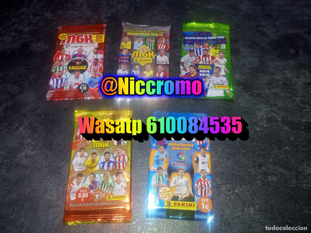 Cromos de f&uacute;tbol: 5 sobres diferentes sin abrir mgk 14/15 15/16 16/17 17/18 18/19 megacracks panini messi niccromo