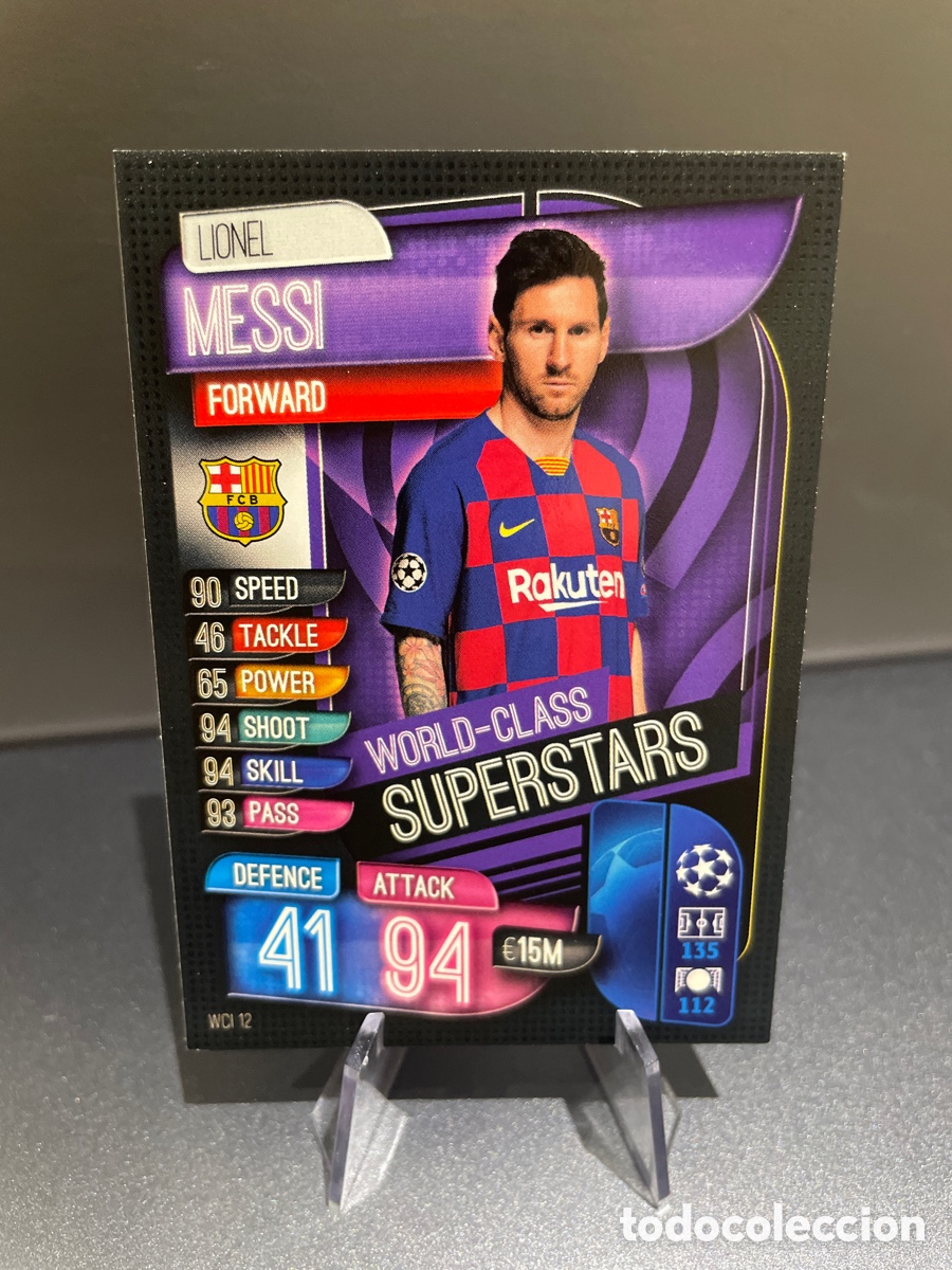 Cartes &agrave; collectionner de Football: Lionel Messi WCI 12 World-Class Superstars Match Attax 2019-20 2019 2020 Topps UCL FC Barcelona