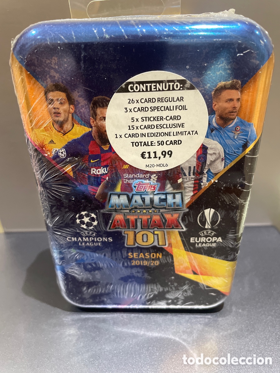 Cromos de f&uacute;tbol: Lata 50 cartas Match Attax 101 2019-20 UCL TOPPS 24 cartas especiales