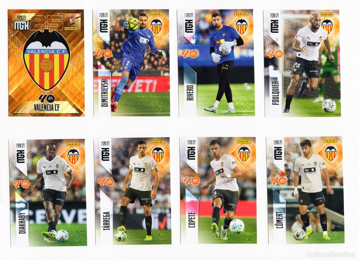 Cromos de f&uacute;tbol: PACK LOTE 17 VALENCIA EQUIPO COMPLETO BASE 1&ordm; EDICI&Oacute;N MEGACRACKS 26 27