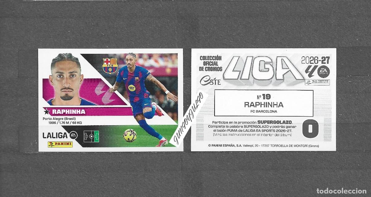 Figurine di Calcio: Liga este 26/27 - Raphinha - N&deg; 19 - FC Barcelona