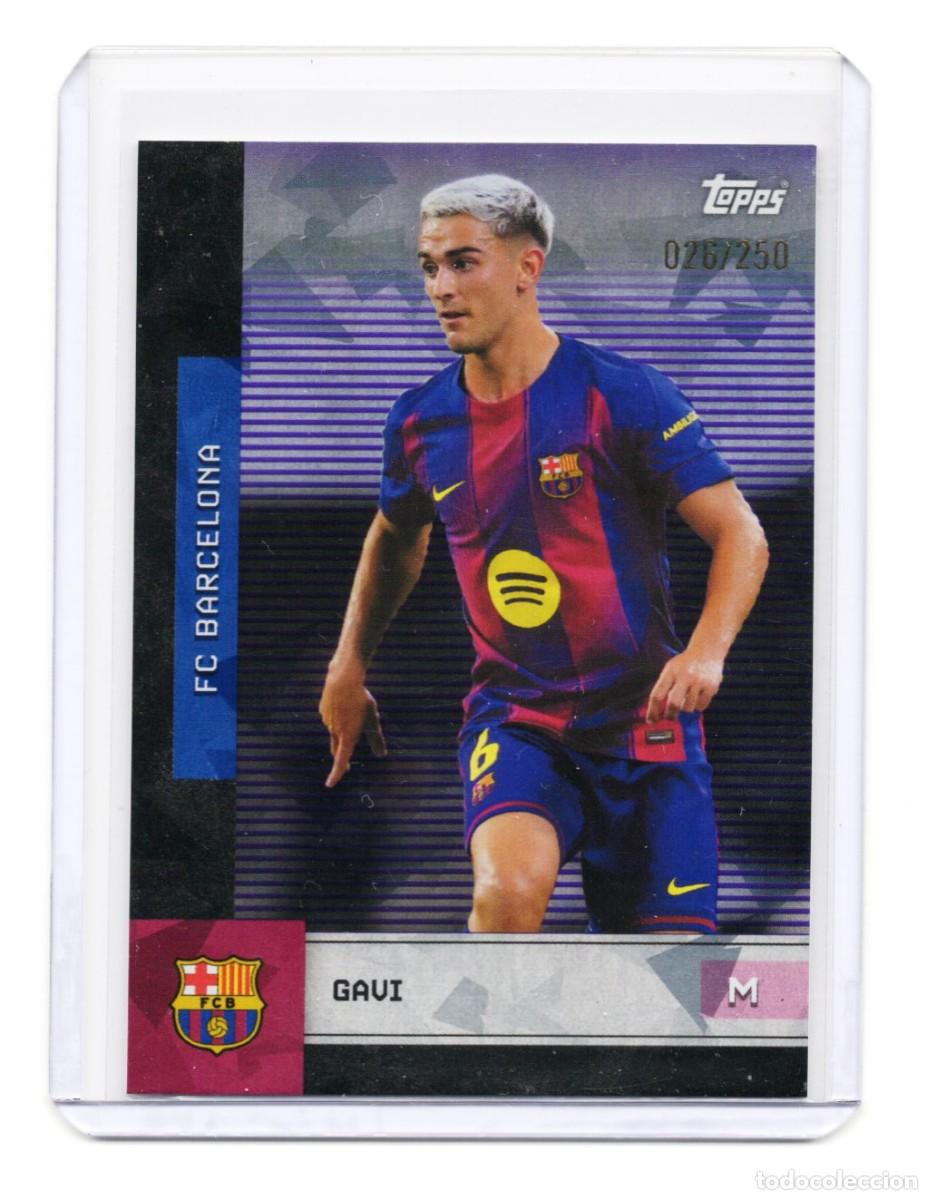 Cromos de f&uacute;tbol: GAVI JUEGO EQUIPO BARCELONA TOPPS NUMERADA 26/250