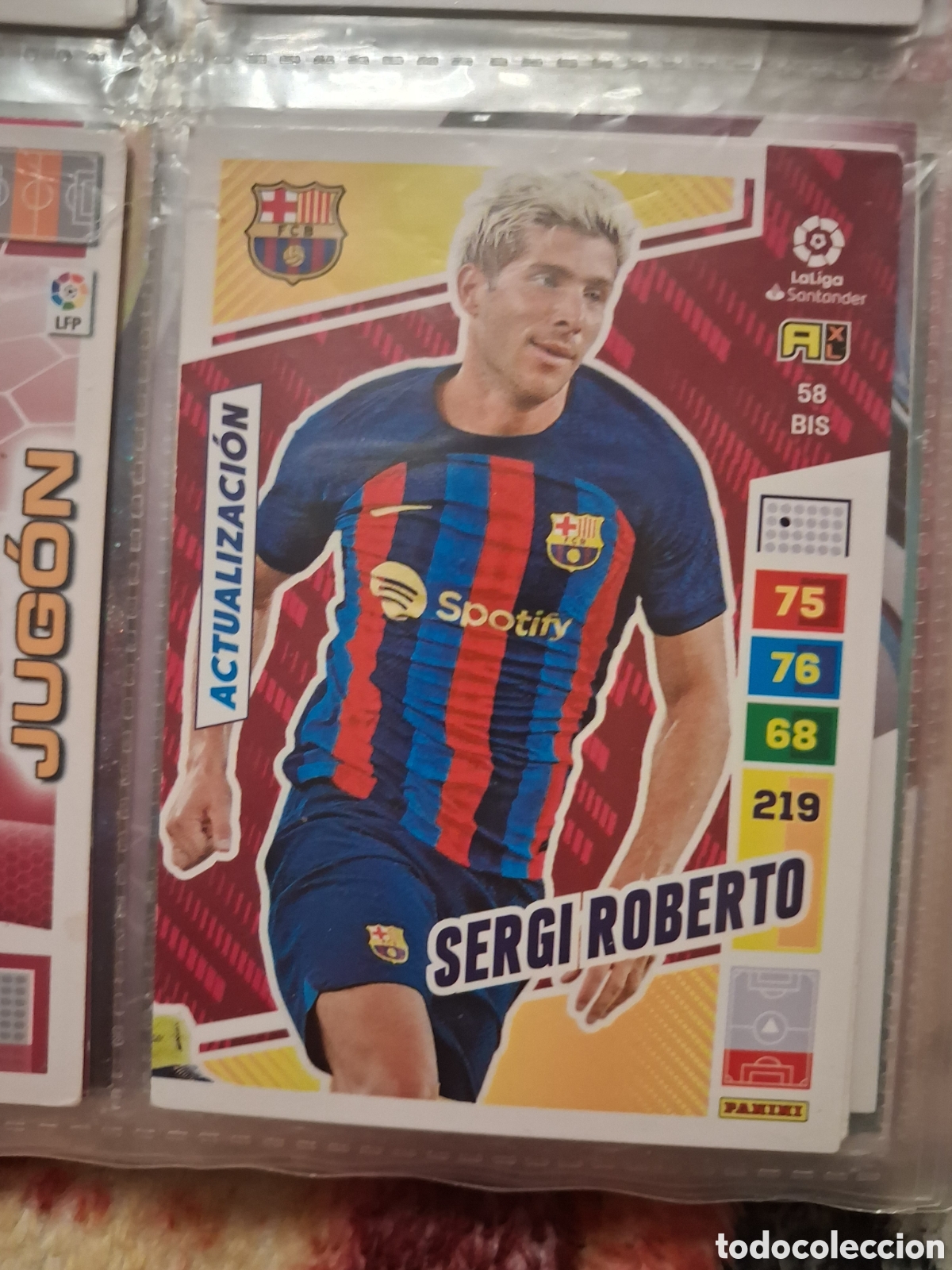 Cromos de f&uacute;tbol: Adrenalyn 2022/23 - 58bis Sergi Roberto - Barcelona - exclusiva Platinum Pocket Box