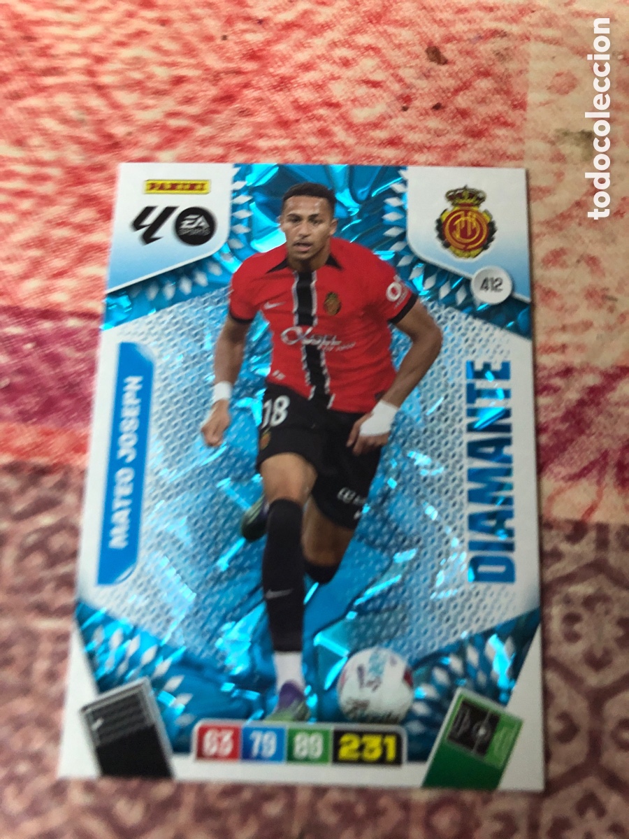 Fu&szlig;ball-Sticker: Mateo Joseph Diamante n&uacute;mero 412 del Mallorca cromo adrenalyn XL 25-26 2025-2026