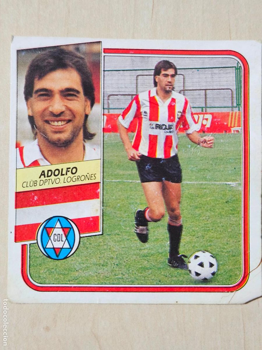 Cromos de f&uacute;tbol: ESTE 89 90 ADOLFO - LOGRO&Ntilde;ES - CROMO RECUPERADO - Foto 1