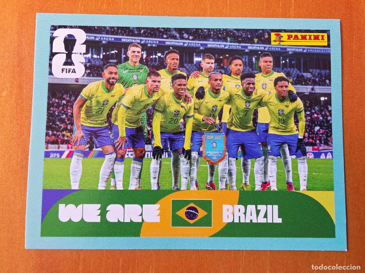 Cromos de f&uacute;tbol: BRA 13 Alineaci&oacute;n plantilla equipo Brasil, Panini FIFA World Cup Mundial 2026 Sticker