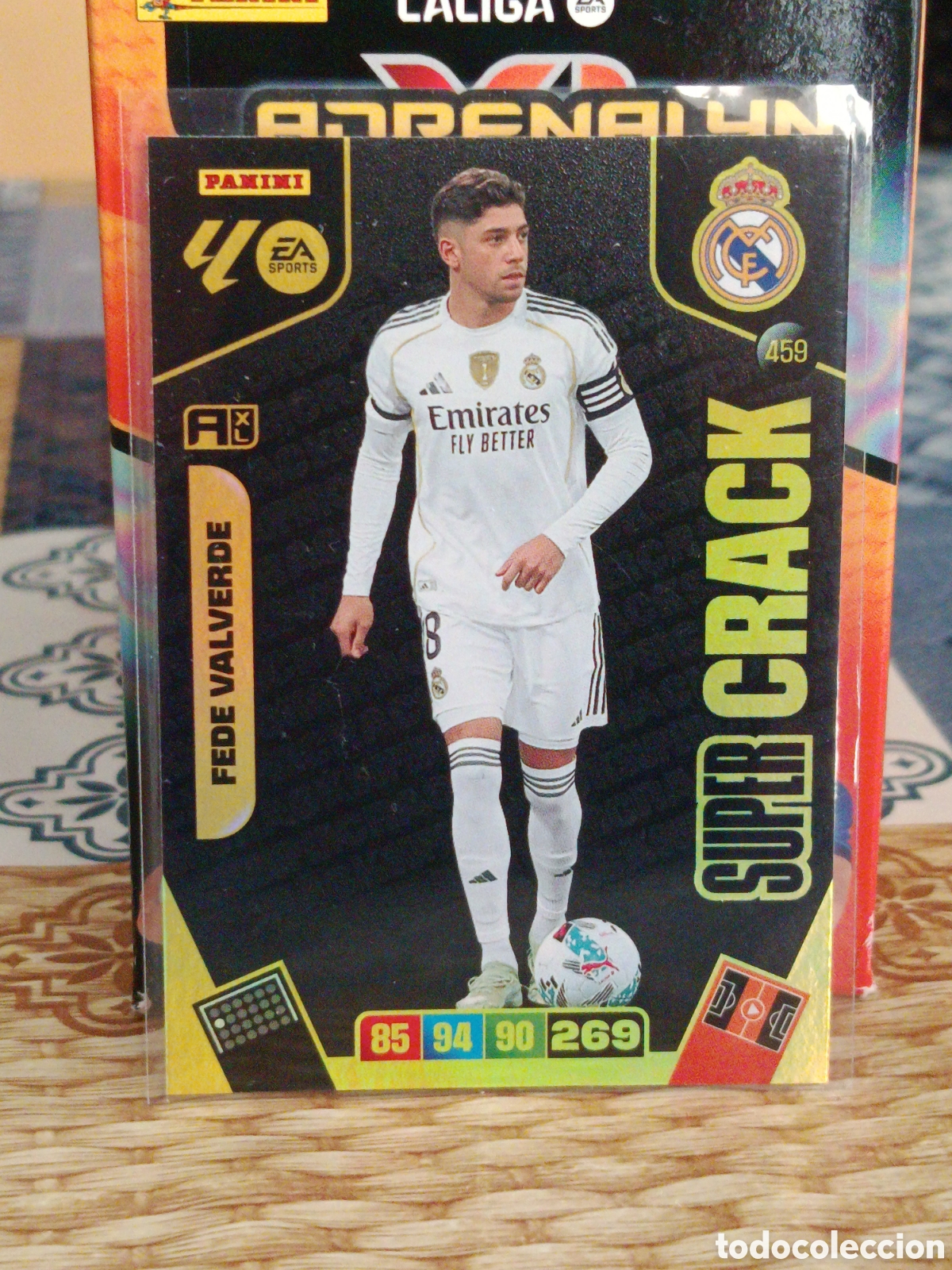 Fu&szlig;ball-Sticker: FEDE VALVERDE REAL MADRID SUPER CRACK N&ordm; 459 LIGA ADRENALYN 25 26 2025 2026 PANINI