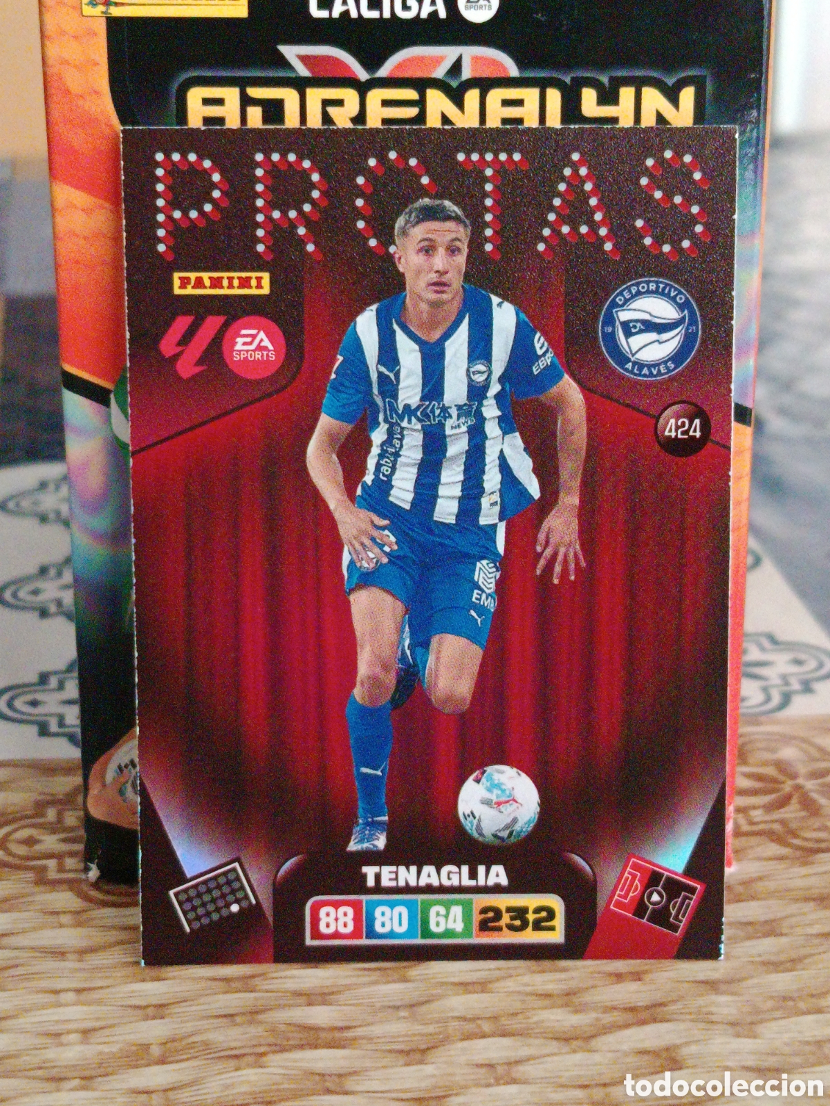 Fu&szlig;ball-Sticker: TENAGLIA ALAVES PROTAS N&ordm; 424 LIGA ADRENALYN 25 26 2025 2026 PANINI
