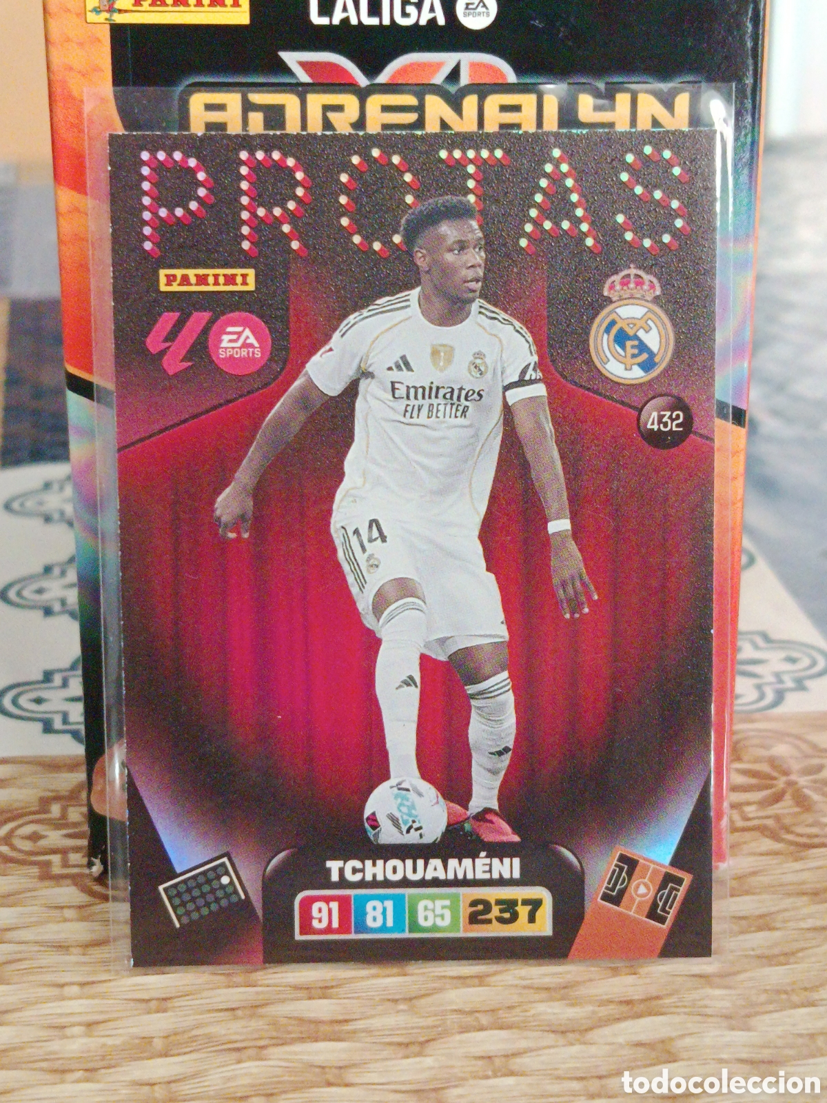 Figurine di Calcio: TCHOUAMENI REAL MADRID PROTAS N&ordm; 432 LIGA ADRENALYN 25 26 2025 2026 PANINSI