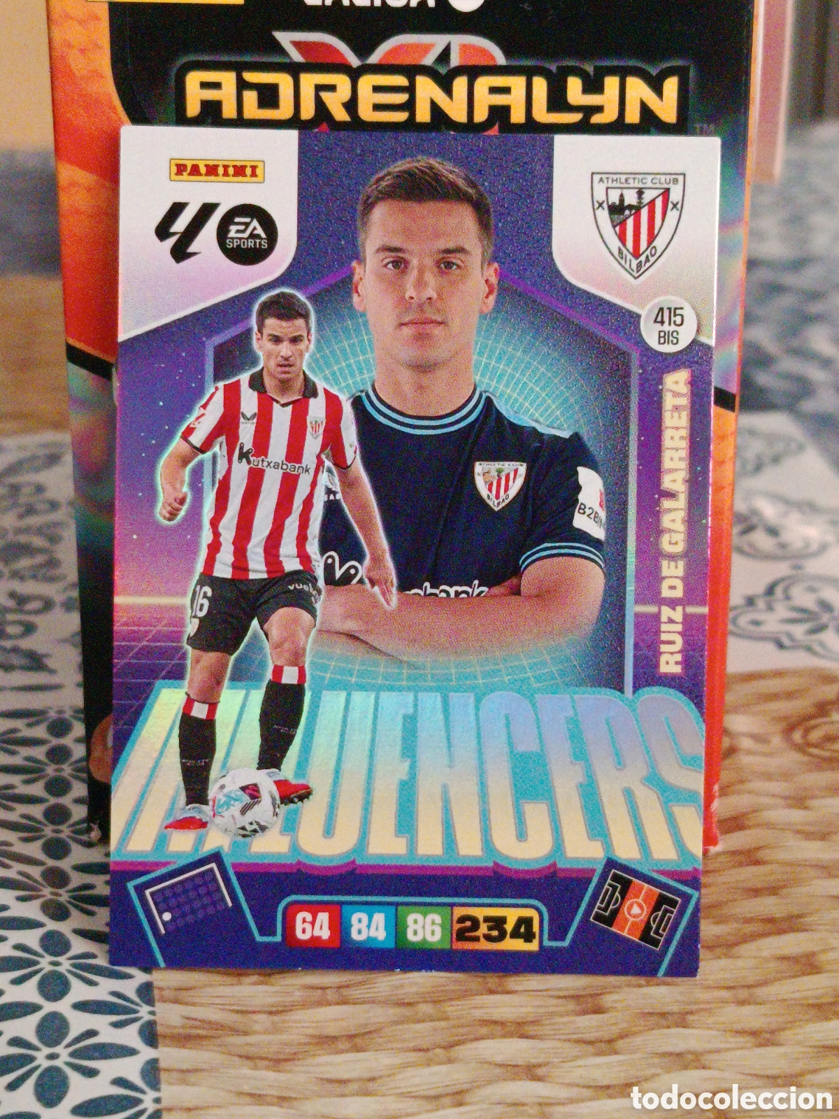 Fu&szlig;ball-Sticker: RUIZ DE GALARRETA ATHLETIC CLUB BILBAO INFLUENCERS N&ordm; 415 BIS LIGA ADRENALYN 25 26 2025 2026 PANINSI