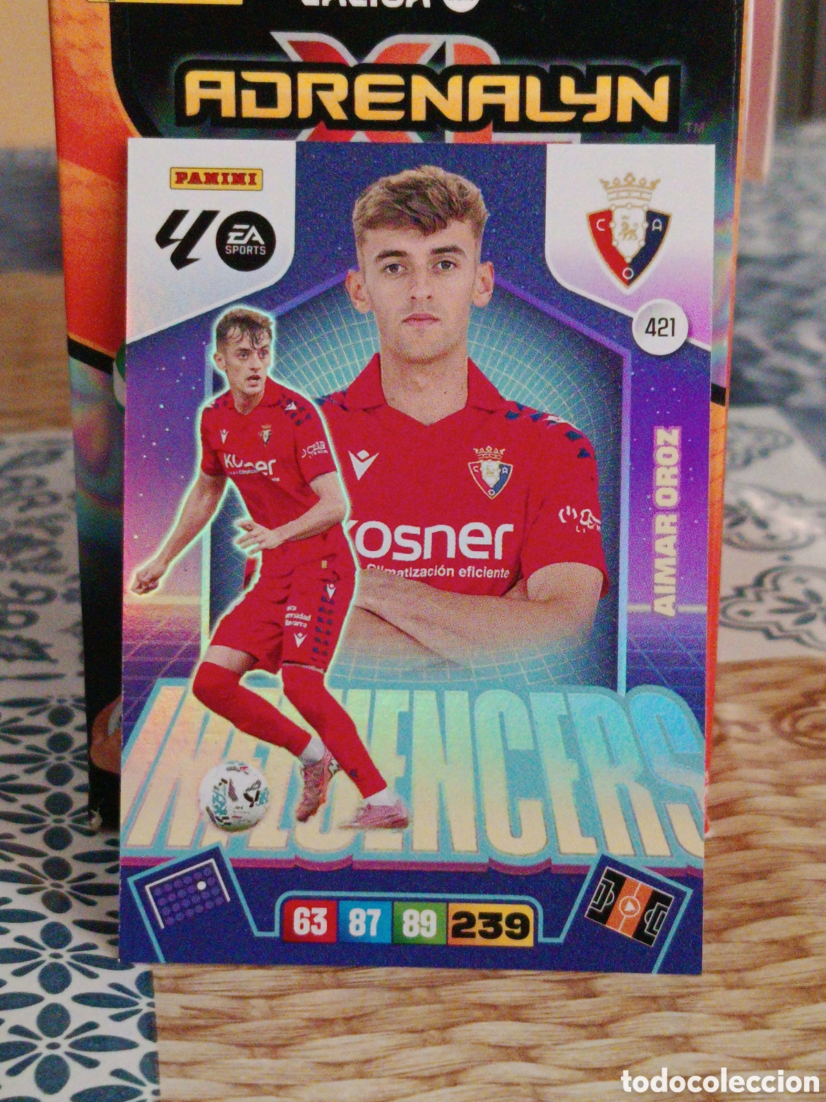 Fu&szlig;ball-Sticker: AIMAR OROZ OSASUNA INFLUENCERS N&ordm; 421 LIGA ADRENALYN 25 26 2025 2026 PANINI
