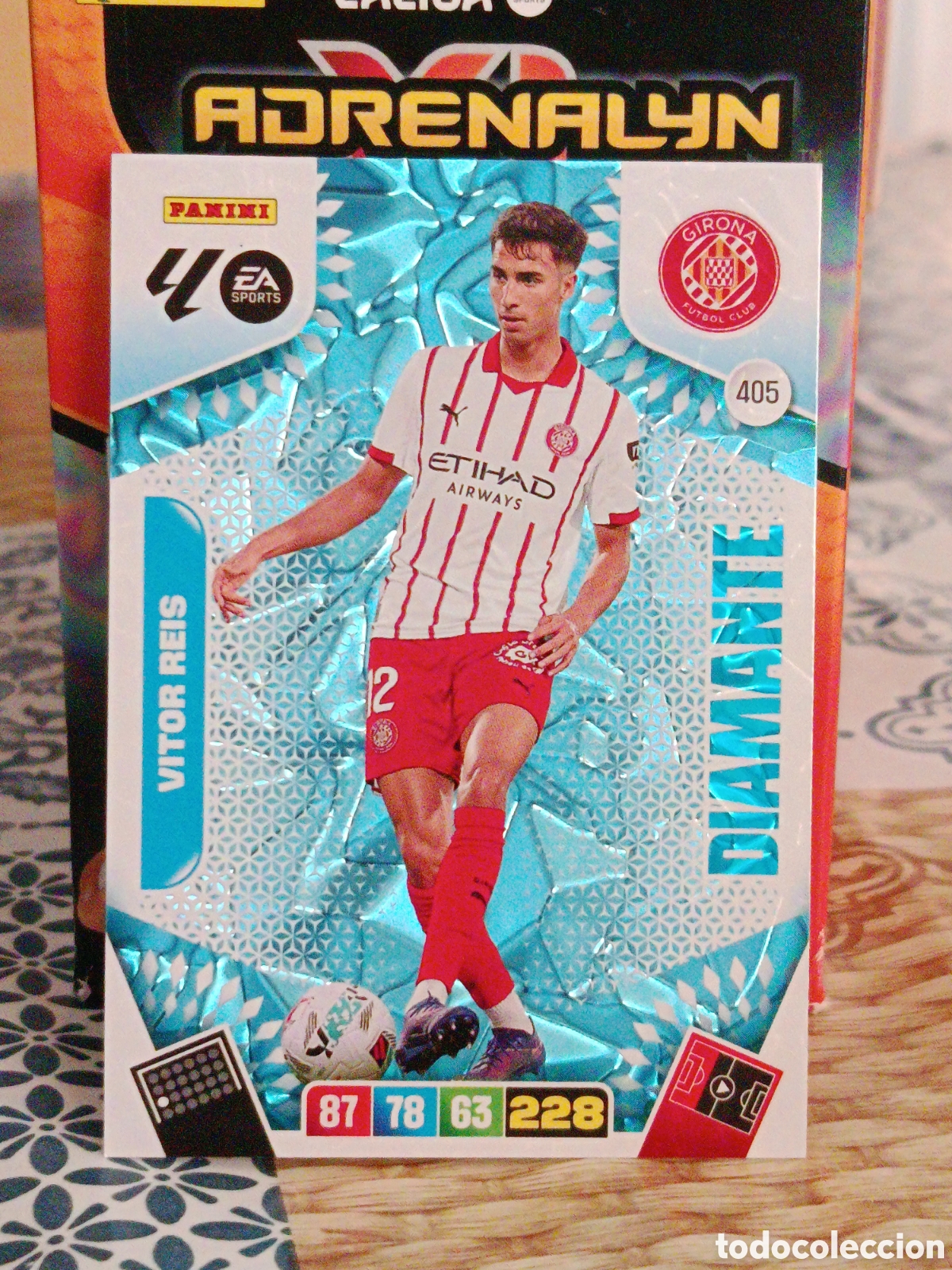 Cartes &agrave; collectionner de Football: VITOR REIS GIRONA DIAMANTE N&ordm; 405 LIGA ADRENALYN 25 26 2025 2026 PANINI