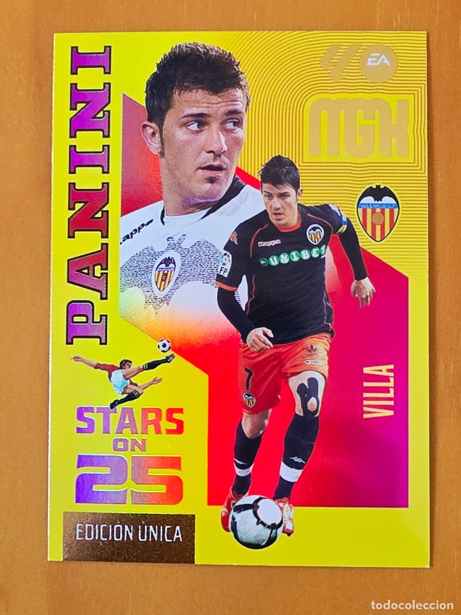 Cromos de Futebol: 435 David Villa, Valencia CF, Stars on 25, Edici&oacute;n &Uacute;nica, Panini Megacracks MGK 2026 2027 26 27
