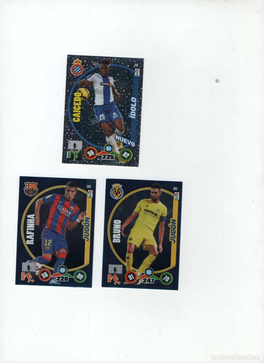 Cromos de f&uacute;tbol: Lote 3 Cartas Adrenalyn XL 2014/15 - Rafinha y Bruno JUGON + Caicedo NUEVO IDOLO