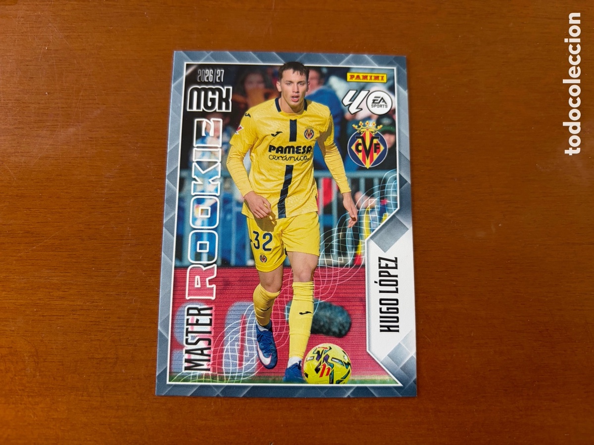 Fu&szlig;ball-Sticker: 412 HUGO L&Oacute;PEZ MASTER ROOKIE MEGACRACKS MGK 2026 2027 26 27 VILLARREAL CF