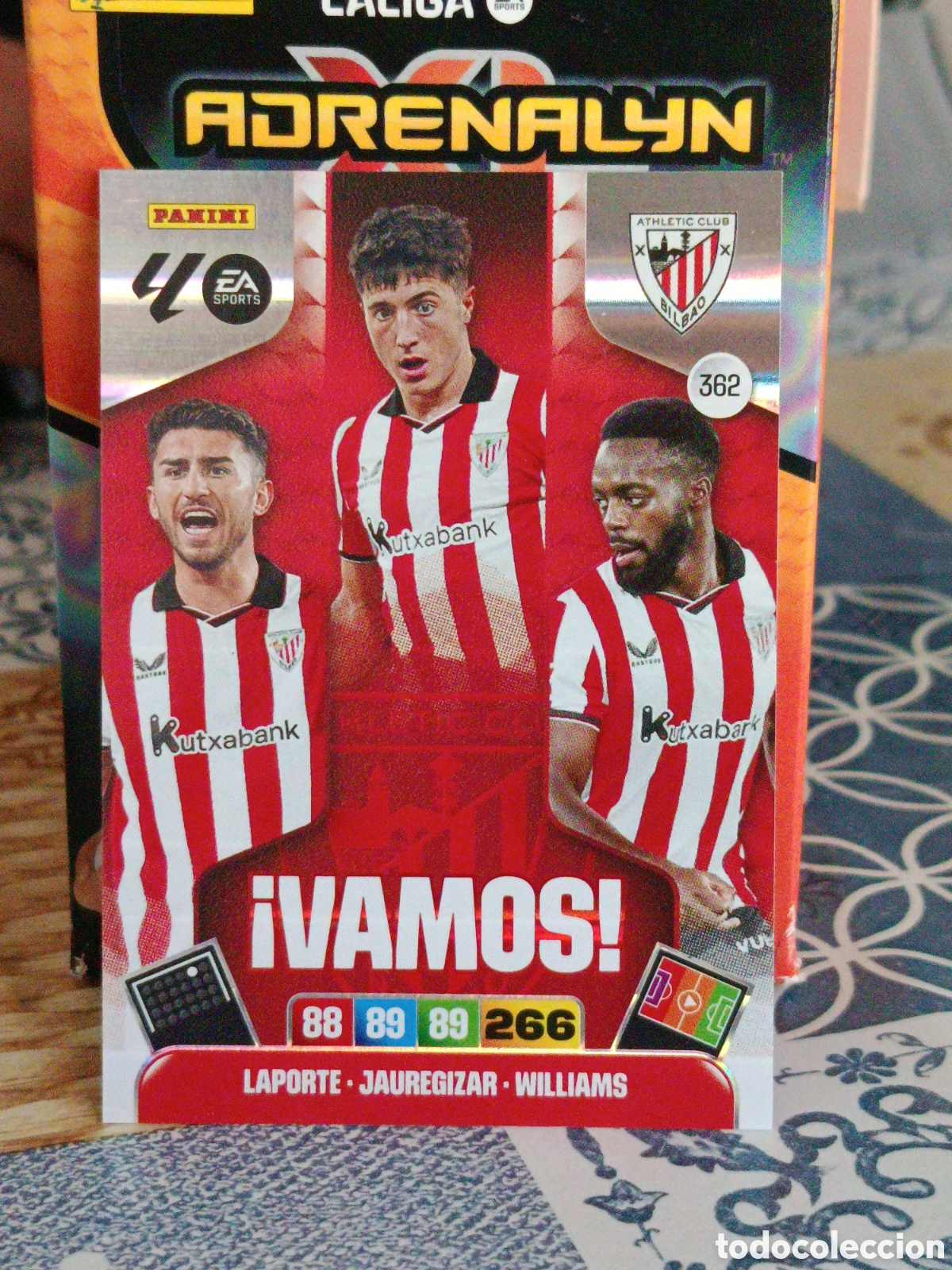 Cartes &agrave; collectionner de Football: LAPORTE JAUREGIZAR WILLIAMS ATHLETIC CLUC BILBAO VAMOS N&ordm; 362 LIGA ADRENALYN 25 26 2025 2026 PANINI