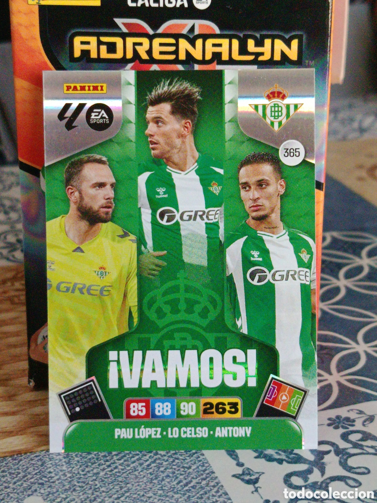 Figurine di Calcio: PAU LOPEZ LO CELSO ANTONY BETIS VAMOS N&ordm; 365 LIGA ADRENALYN 25 26 2025 2026 PANINI