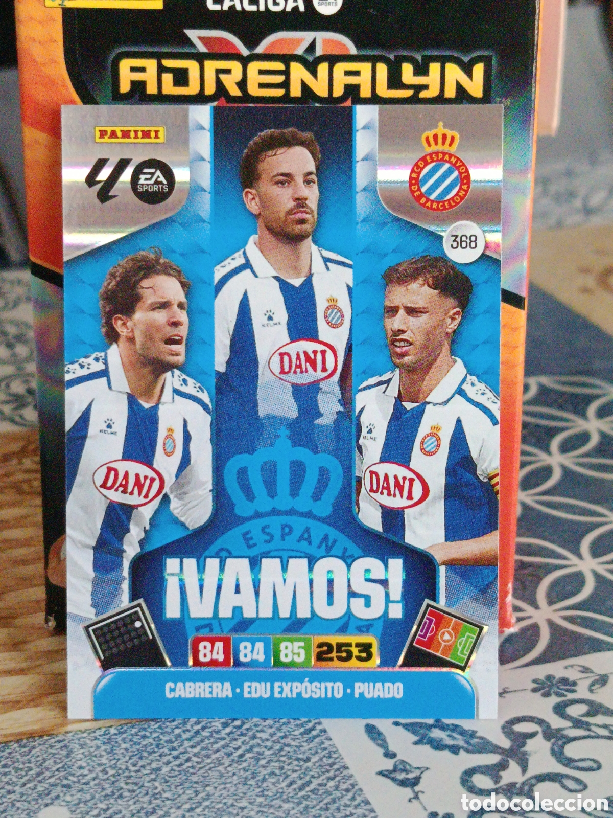 Cromos de f&uacute;tbol: CABRERA EDU PUADO RCD ESPA&Ntilde;OL ESPANYOL VAMOS N&ordm; 368 LIGA ADRENALYN 25 26 2025 2026 PANINI