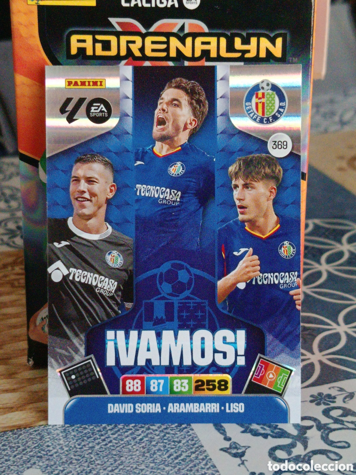 Cromos de f&uacute;tbol: DAVID ARAMBARRI LISO GETAFE VAMOS N&ordm; 369 LIGA ADRENALYN 25 26 2025 2026 PANINI