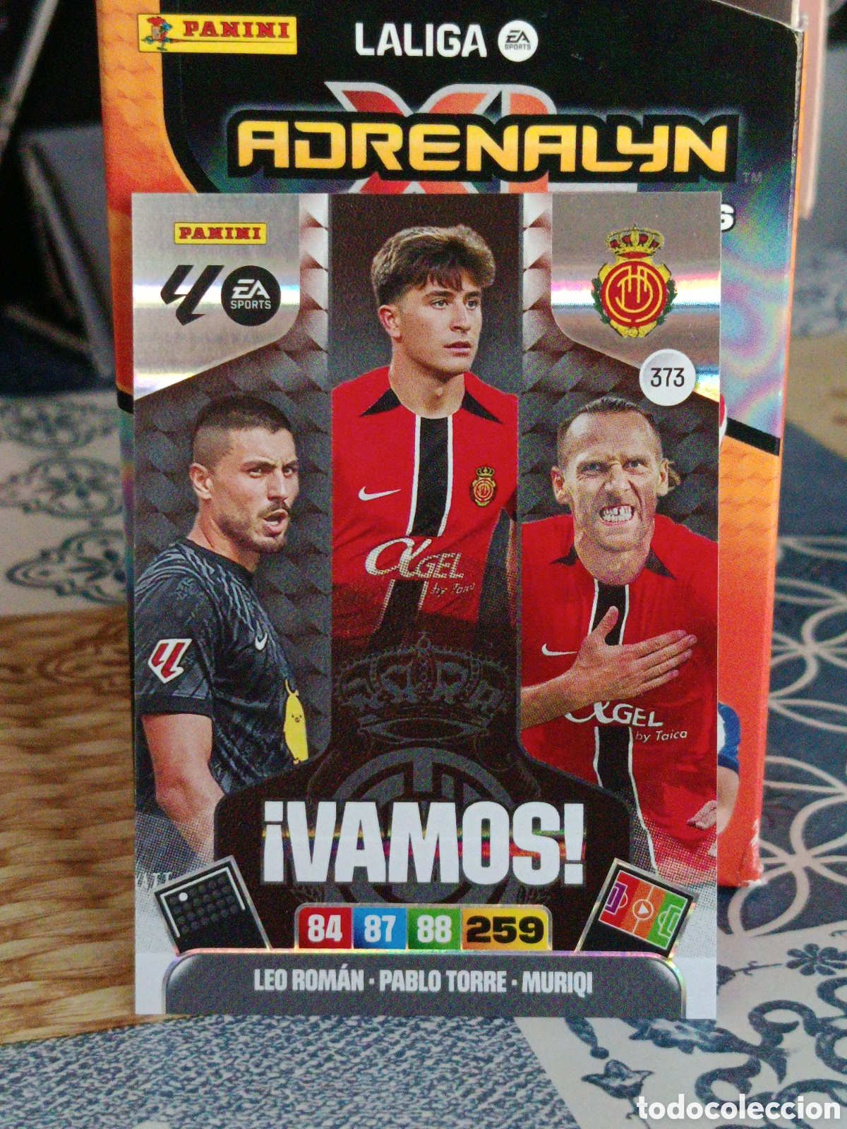 Cromos de f&uacute;tbol: LEO ROMAN PABLO MURIQI MALLORCA VAMOS N&ordm; 373 LIGA ADRENALYN 25 26 2025 2026 PANINI