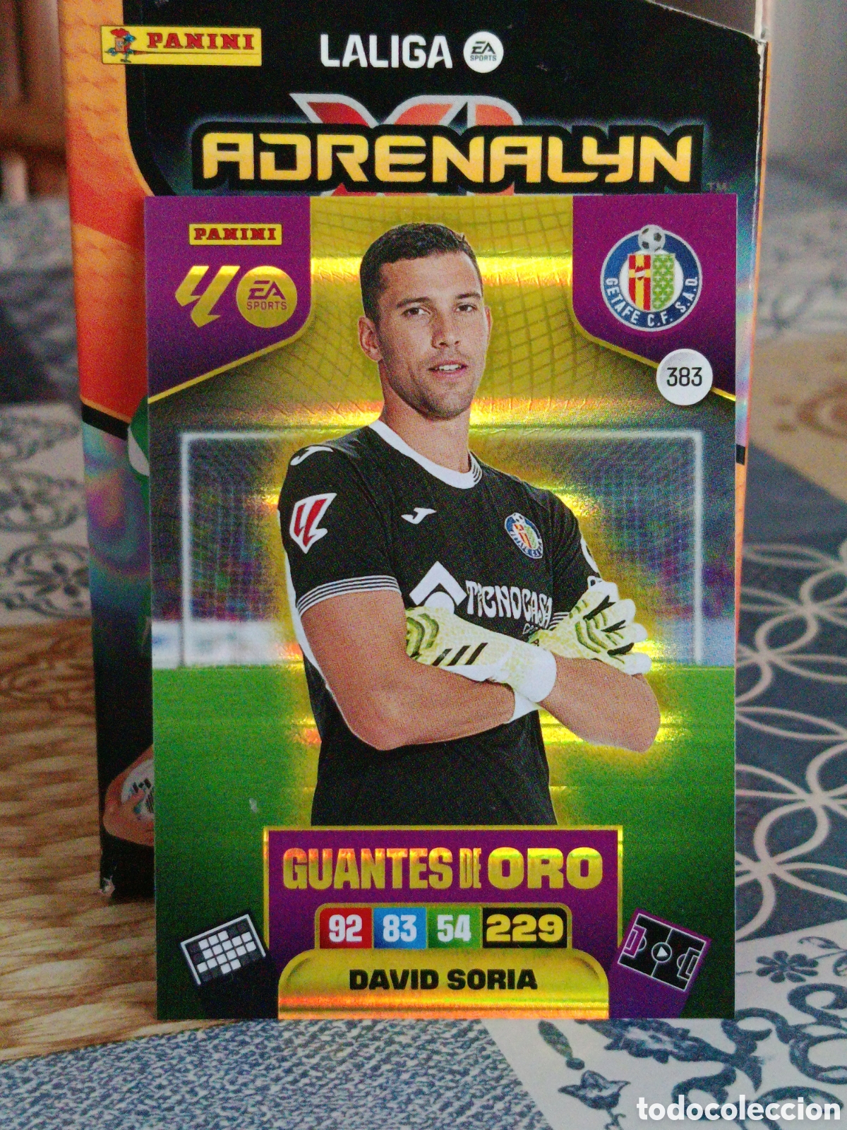 Cromos de f&uacute;tbol: DAVID SORIA GETAFE GUANTES DE ORO N&ordm; 383 LIGA ADRENALYN 25 26 2025 2026 PANINI