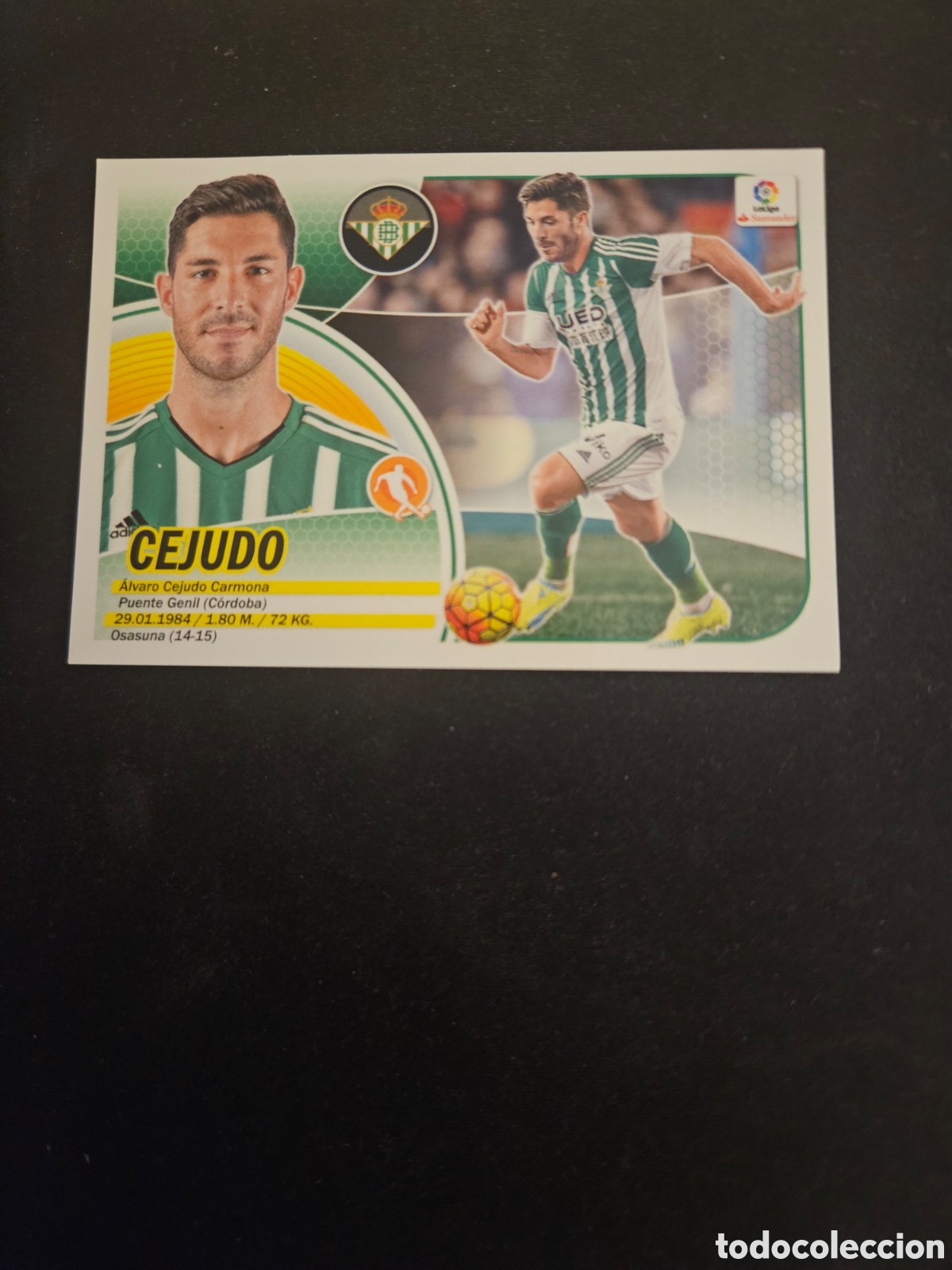 Figurine di Calcio: CEJUDO N&ordm; 13A REAL BETIS &ndash; LIGA ESTE 2016-17 PANINI 1/2