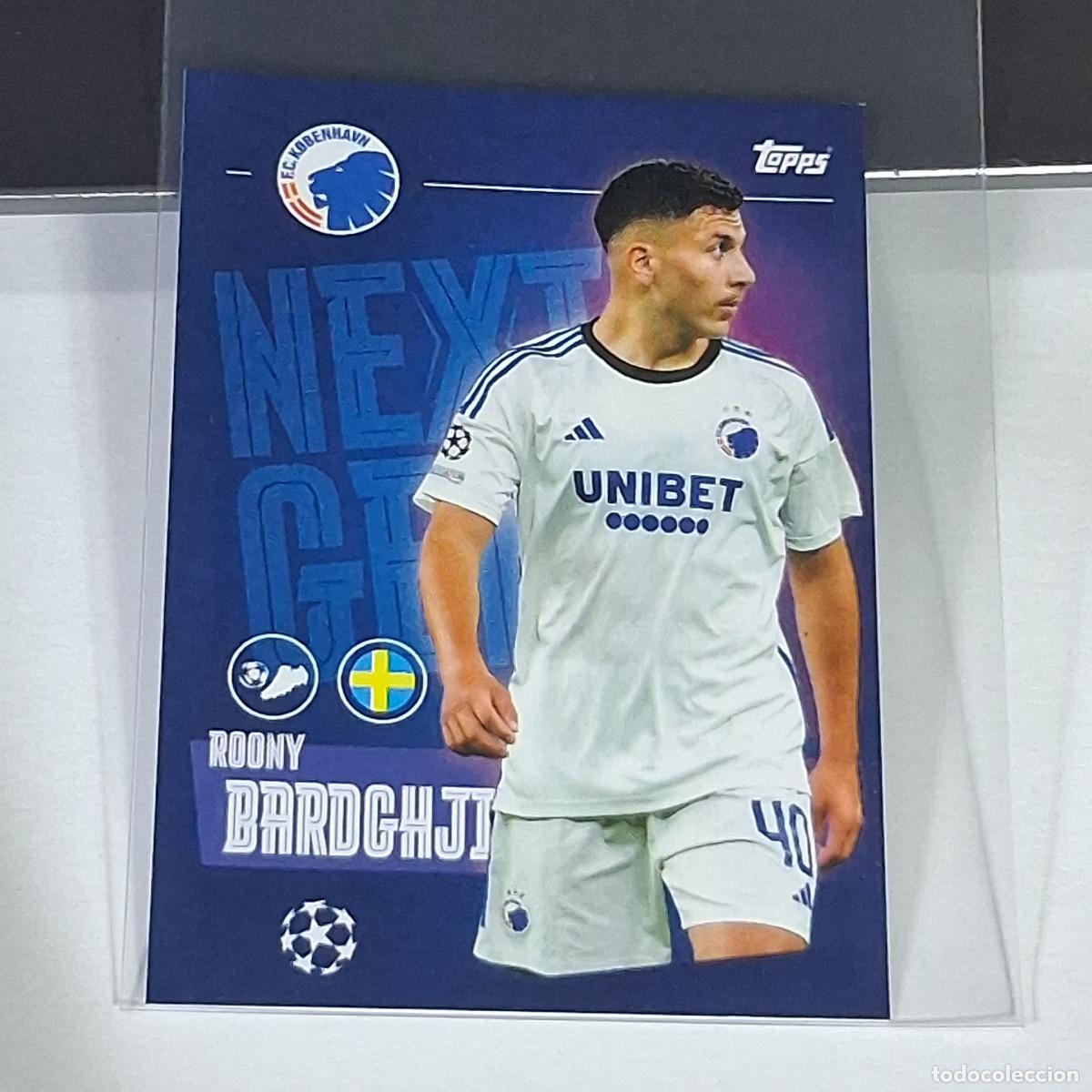 Fu&szlig;ball-Sticker: B63 558 BARDGHJI KOBENHAVN NEXT GEN CHAMPIONS STICKER 2023 2024 23 24 ALBUM TOPPS LEAGUE