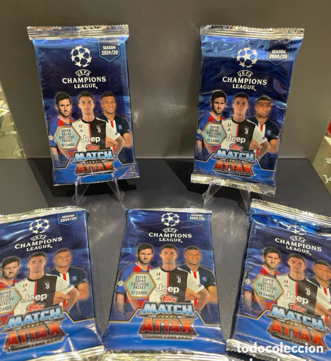 Figurine di Calcio: Lote 5 Sobres 17 cards exclusivo Super Squad Match Attax 2019-20 Topps