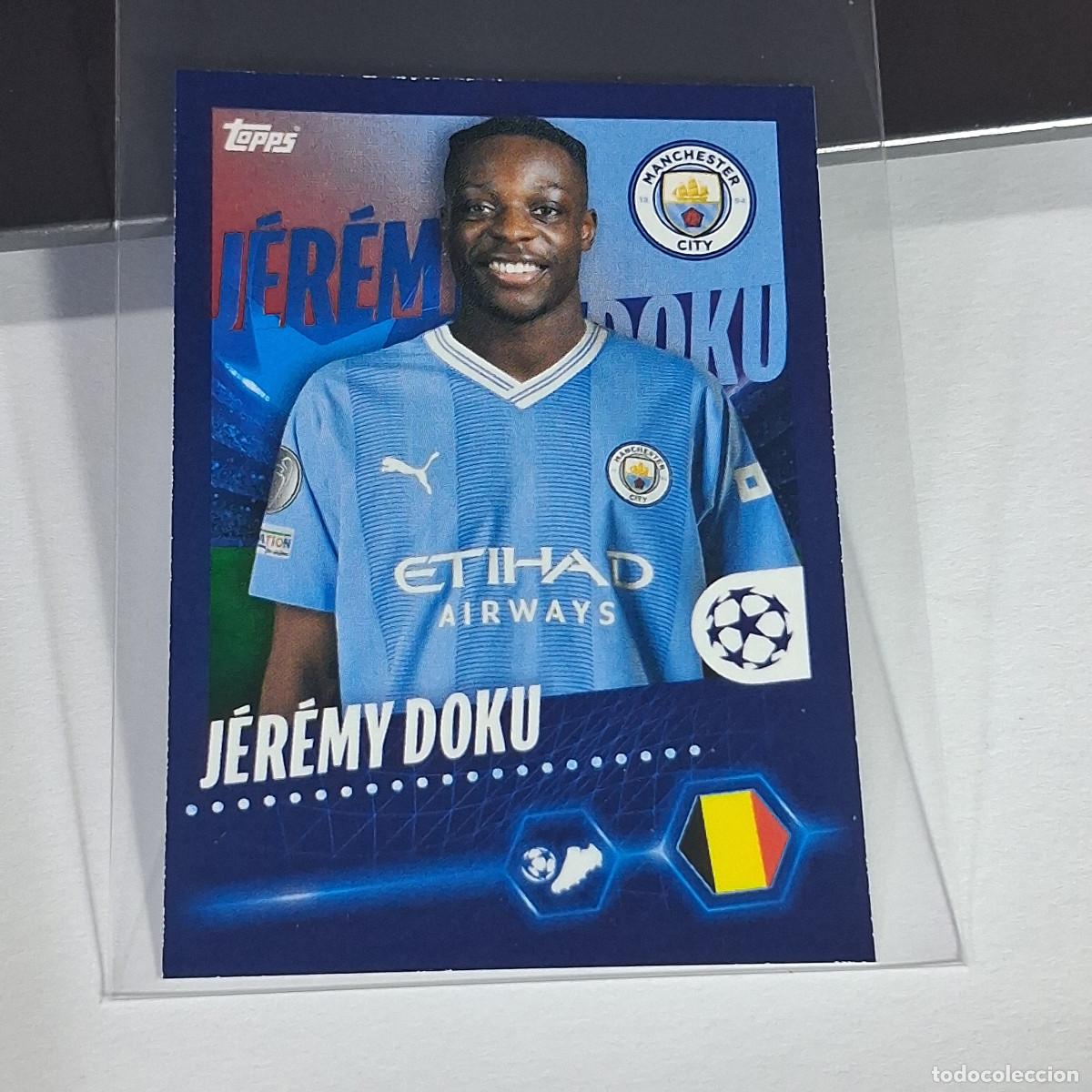 Cromos de Futebol: B65 308 JEREMY DOKU MANCHESTER CITY CHAMPIONS STICKER 2023 2024 23 24 ALBUM TOPPS LEAGUE