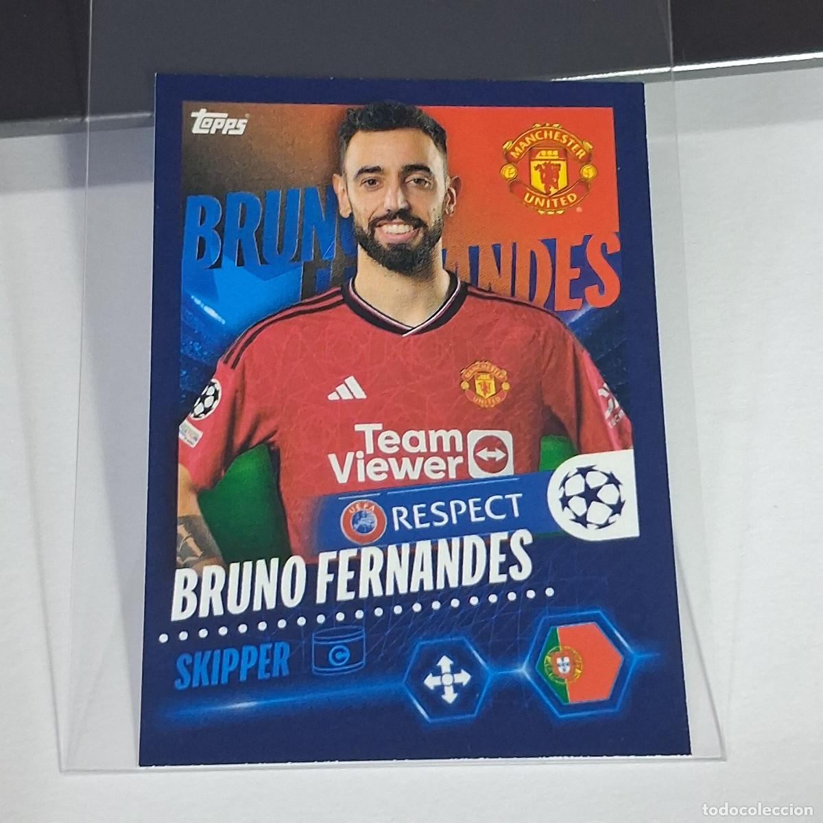 Football Stickers: B65 322 BRUNO FERNANDES MANCHESTER UNITED CHAMPIONS STICKER 2023 2024 23 24 ALBUM TOPPS LEAGUE