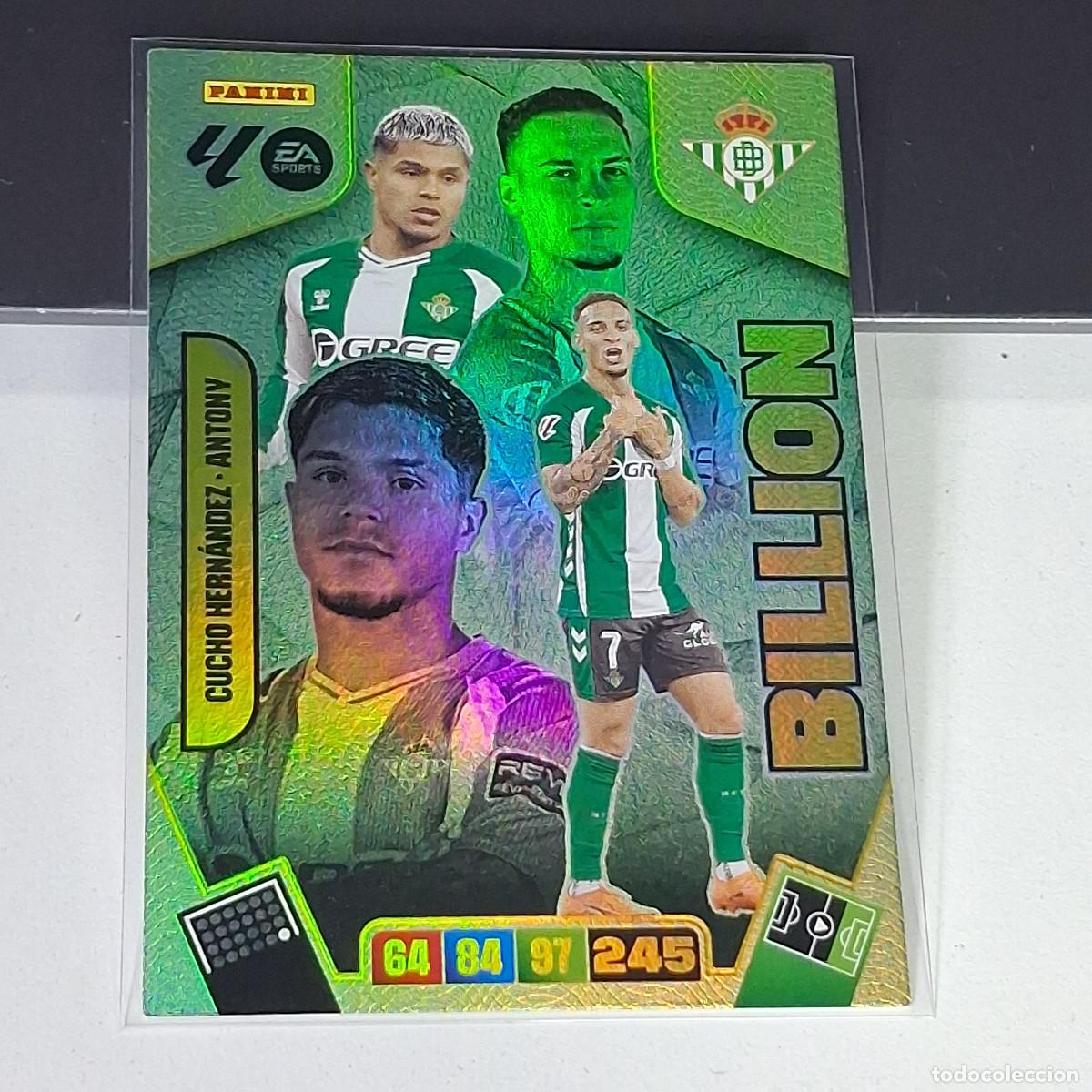 Cartes &agrave; collectionner de Football: D1 CUCHO HERN&Aacute;NDEZ ANTONY BETIS SOBRE MOMENTUM ORO BILLION ADRENALYN 2025 2026 25 26