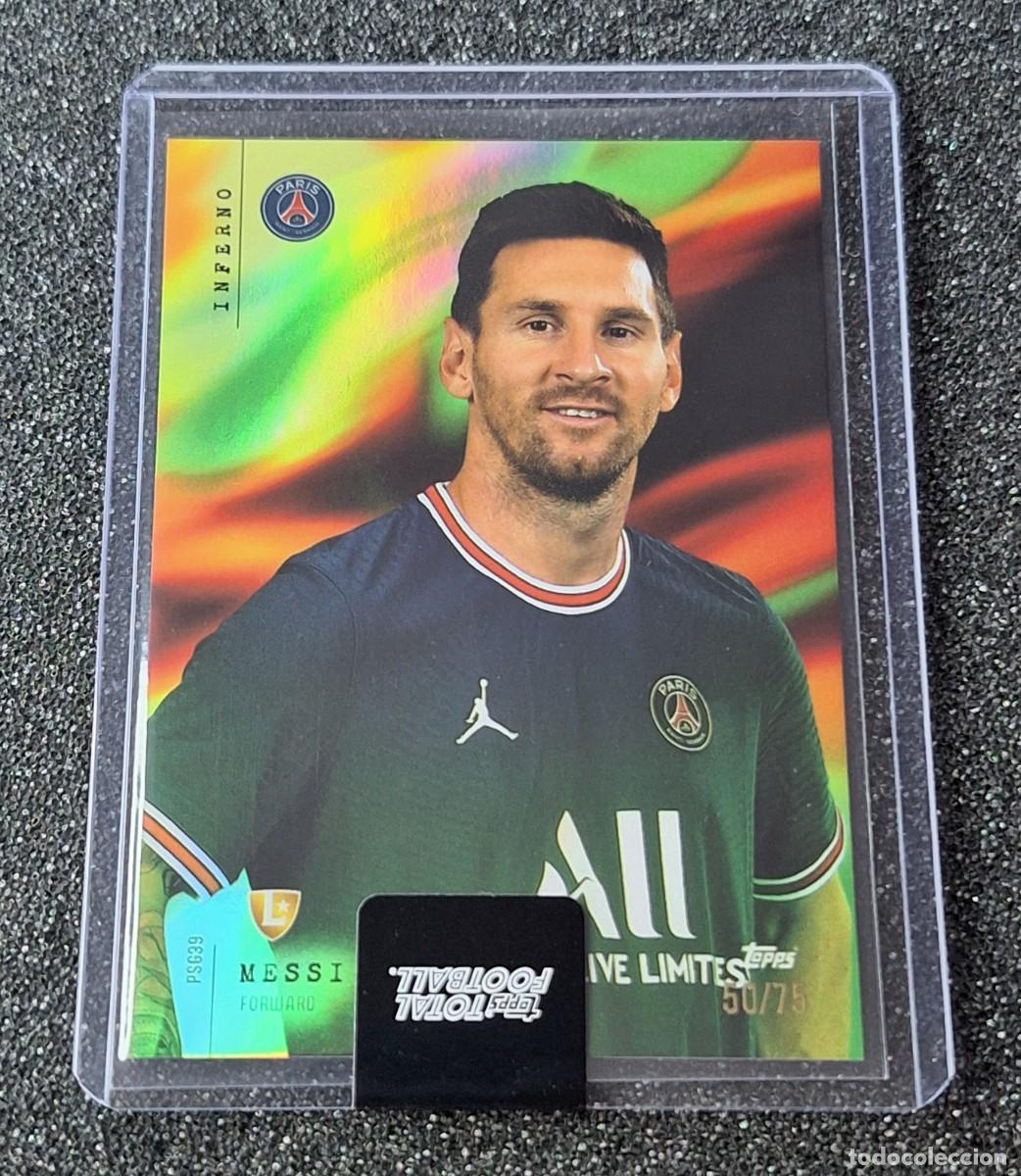 Cromos de Futebol: Lionel Messi Paris Saint-Germain PSG Topps Total Football 50/75 Inferno Green