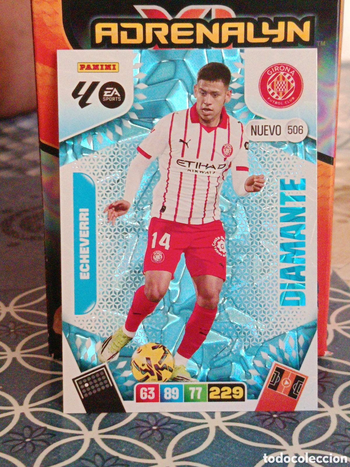 Football Stickers: ECHEVERRI GIRONA DIAMANTE N&ordm; NUEVO 506 LIGA ADRENALYN 25 26 2025 2026 PANINI