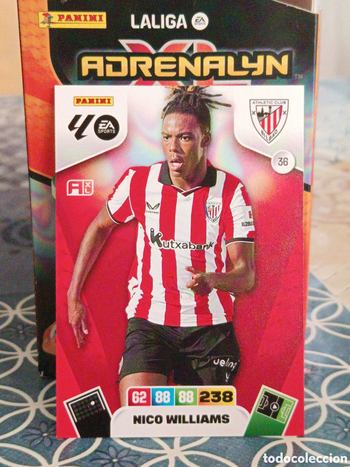 Cromos de Futebol: NICO WILLIAMS ATHLETIC CLUB BILBAO N&ordm; 36 LIGA ADRENALYN 25 26 2025 2026 PANINI